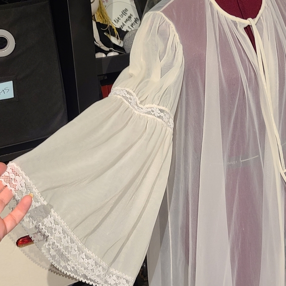 Vtg. 60's Ghostly Sheer Gown & Robe Set - Picture 12 of 12